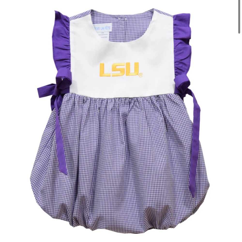 LSU Purple and White Kids Bodysuit